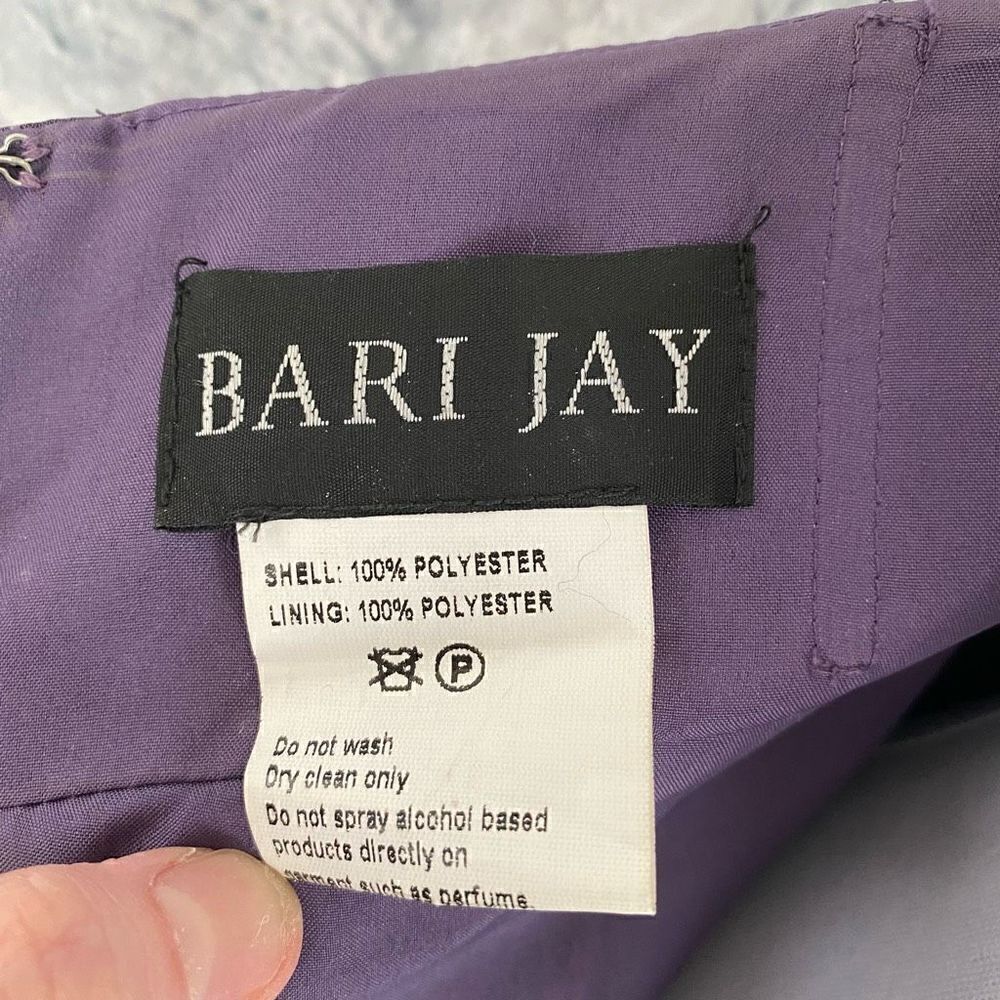 Bari Jay women 8 raised flower halter top empire waist floor length dress purple - Picture 14 of 15